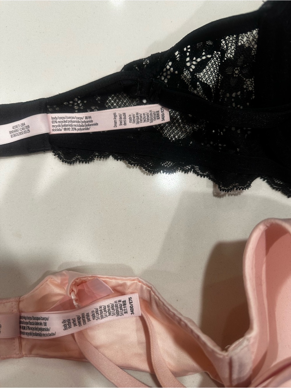 Victoria's Secret Black Lace & Pink Satin Demi Bra Duo - Picture 3 of 3